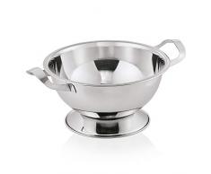 WAS 1475 300 Chromnickelstahl Suppenterrine auf Fuß mit Zwei Seitengrifen und Deckel, Deckel mit Löfelaussparung, 3.00 Ltr, Ø 25.0 cm, 14.5 cm Höhe