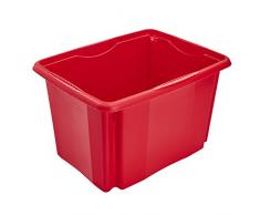 keeeper Aufbewahrungsbox mit Dreh-/Stapelsystem, 44,5 x 34,5 x 27 cm, 30 l, Emil, Rot