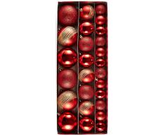 HEITMANN DECO 26er Set Christbaumkugeln 4/6/8 cm Weihnachtsdeko - Weihnachtsschmuck zum Aufhängen in Verschiedenen Größen - Kunststoffkugeln Rot/Gold