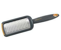 Fackelmann Reibe SOFT, Käsereibe, Zester aus rostfreiem Edelstahl (Farbe: Orange/Grau), Menge: 1 Stück