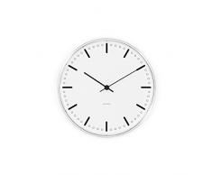 Arne Jacobsen City Hall Wanduhr, Aluminium, weiß, 16cm