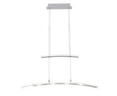 Brilliant Bernadette LED Pendelleuchte Balken 4 flg 80cm höhenverstellbar chrom/weiß Glas 1200 Lumen, LED integriert