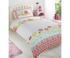 Rapport Eulen Hoot Mädchen wendbar Doppelbett Bettbezug Quilt Bettwäsche floral