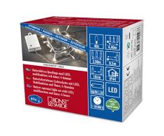 Konstsmide 3724-103 LED Lichterkette / für Außen (IP44) / Batteriebetrieben: 4xAA 1.5V (exkl.) / 40 warm weiße Dioden / mit Schalter / 6h Timer / 8 Funktionen und Memoryfunktion / transparentes Kabel