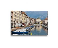 Premium Textil-Leinwand 45 x 30 cm Quer-Format Triest, Canal Grande | Wandbild, HD-Bild auf Keilrahmen, Fertigbild auf hochwertigem Vlies, Leinwanddruck von Gunter Kirsch