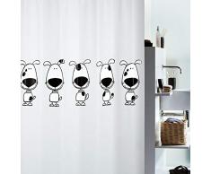Spirella Anti-Schimmel Duschvorhang Beagle Anti-Bakteriell, waschbar, wasserdicht PEVA 180x200cm Weiß