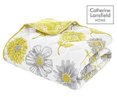 Catherine Lansfield Banbury Gardinen, Floral, Pflegeleicht, gelb, Bedspread - 220x230cm