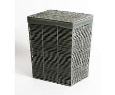 Franz Müller Flechtwaren Wäschebehälter konisch, Groundwood Paper, Grau, 41 x 31 x 50 cm