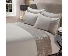 Sienna Bettbezug-Set aus Pannesamt, Einzelbett, 100% Polyester, champagnerfarben
