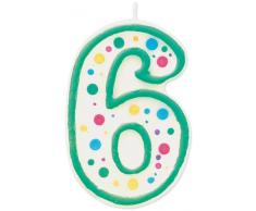 Wilton Kerze in Form der Zahl 6, GrÃ¼n