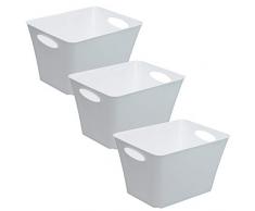 Rotho Living 3er-Set Aufbewahrungsbox 44 l, Kunststoff (PP), Weiß, 44 Liter (52,6 x 39,2 x 31 cm)