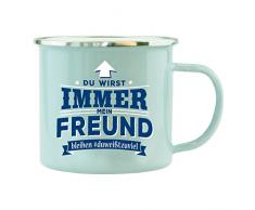 History & Heraldry Echter Kerl Emaille Becher, Freund, Mehrfarbig