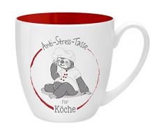 Gruss & Co 45493 Anti-Stress Tasse fÃ¼r KÃ¶che, 45 cl, Geschenk, New Bone China, Rot, 9.5 cm