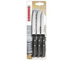 Kaimano Premium Tafelmesser, Edelstahl, Schwarz, 28 x 10 x 2 cm, 3-Einheiten