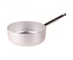 Pentole Agnelli Linie Aluminium 3 mm Schmortopf mit 1 Griff 34 cm Silber/schwarz