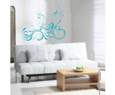INDIGOS 4052166141611 Wandtattoo W653 schöne Tribal Blatt Wandaufkleber 80 x 72 cm, türkis