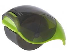 FACKELMANN Kräuterroller mit Kräuterabstreifer, Schneidroller mit scharfen Klingen, Kräuterschneider aus hochwertigem Edelstahl/Kunststoff, hochwertiges Schneidrad (Farbe:Grün/Grau), Menge: 1 Stück