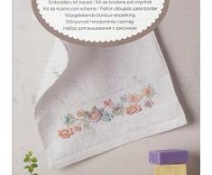Rico Design Flower Meadow Kit Gästetuch, 100 Prozent Baumwolle, Mehrfarbig