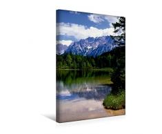 Calvendo Premium Textil-Leinwand 30 cm x 45 cm hoch, Ferchensee am Karwendelgebirge | Wandbild, Bild auf Keilrahmen, Fertigbild auf echter Leinwand, Leinwanddruck Natur Natur