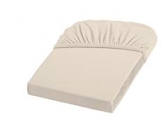 Dream Art 1123 Jersey Stretch Spannbetttuch (97 Prozent Baumwolle, 5 Prozent Elasthan), mit Rumdumgummizug, Ökotex 100, ideal für Matratzen bis 25 cm Höhe, 150 x 200 cm, leinen