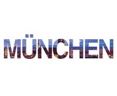 Eurographics Art Words AW-DT44085, 3D Buchstaben MÜNCHEN, Wandtattoo, bunt, 60 x 25 x 1,4 cm