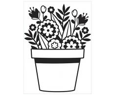 Darice PrÃ¤geschablone, Blumen im Topf, Plastik, transparent, 10,8 x 14,6 x 0,4 cm