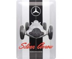 Nostalgic-Art 22275 Mercedes-Benz-Silver Arrow | Retro Vintage-Schild | Wand-Dekoration | Metall Blechschild 20x30 cm, Bunt, 20 x 30 x 0.2 cm