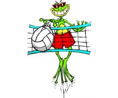 INDIGOS 4051719871371 Wandtattoo ME292 Frosch Volleyball 96 x 64 cm