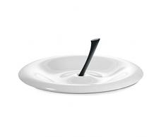 Koziol Big Apple weiß mit schwarz Obstschale, Thermoplastischer Kunststoff, 37.5 x 37.5 x 13 cm