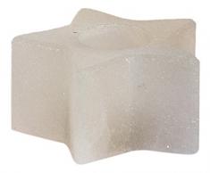 HIMALAYA SALT DREAMS - Salzkristall Teelichthalter STERN, White Line