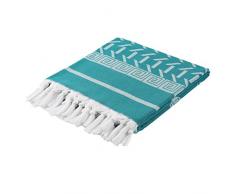 Cacala Sparta Serie Türkische Handtücher - Traditionelles Peshtemal Design für Bäder, Strand und Sauna - 100% Baumwolle, Ultra-weich, Schnelltrocknend, Saugfähig - Warme, Satte Farben mit Streifen (Aqua)