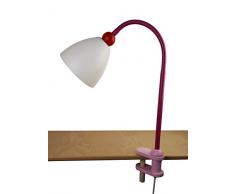 Niermann Standby Klemmleuchte Lisa, Holz, E14, 40 W, Rosa, Magenta, Weiß, 25 x 4.5 x 40 cm