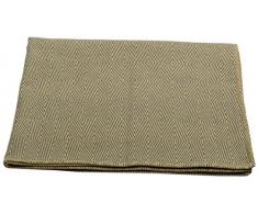 David Fussenegger NOVA Baumwolldecke Fischgrät gespiegelt, Baumwoll-Mischgewebe, Senfgelb, 200 x 140 cm