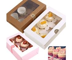 Chilly, Geschenkschachteln mit Sichtfenster für hausgemachte Kekse / Plätzchen / Muffins / Brownies, dekorativ 6 Holders
