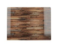 Creative Tops Wood Cabin Arbeitsplattenschutz / Servierbrett aus Glas, 40 x 30 cm (15,5 x 12) - Braun
