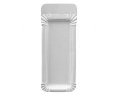 Papstar Pappteller / Einwegteller eckig, weiÃ, mit Anfasser, pure (250 Stück), 8 x 21 cm, aus Pappe, für Grillfest, Geburtstag oder Party, Einweggeschirr biologisch abbaubar, #11030
