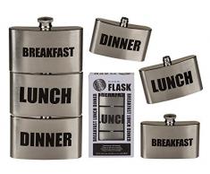 Out of the blue 70/2980 Flachmann, Breakfast-Lunch-Dinner, Edelstahl, Silber