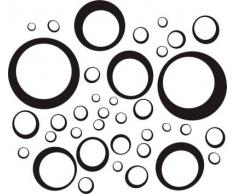 INDIGOS WG10182-90 Wandtattoo W182 Retro 80s 70s Wandaufkleber 80 x 71 cm, silber