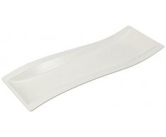 Villeroy & Boch NewWave Antipastiteller / Rechteckiger Teller in geschwungener Form aus Porzellan in Weià / 1 x (42 x 15cm)