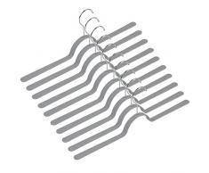 Levivo Kleiderbügel, im 10er Set, Federstahl, dunkelgrau, 47 x 2 x cm