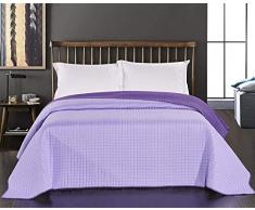 DecoKing 15261 Tagesdecke 260 x 280 cm lila violett Bettüberwurf zweiseitig Steppung Purple Paul
