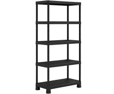 KIS Plus Tribac Bücherregal in schwarz, schwarz, mit 5 verstellbare Einlegeböden