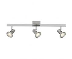Brilliant Sedna LED Spotrohr 3 flg Deckenstrahler schwenkbar eisen/chrom Architecture Stil 1140 Lumen, 3x GU10 5W LED-Reflektorlampen inklusive