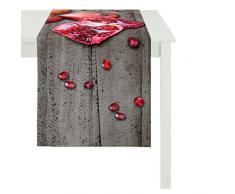 APELT 7919_48 x 135_30 Läufer, Baumwolle, grau-rot, 135 x 48 x 0.5 cm