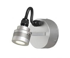 Konstsmide Monza 7922-310 Wandleuchte Spot HighPowerLED B: 8,5cm T: 8,5cm H: 11,5cm / 1x1W / IP44 / mass. Aluminium / silbergrau