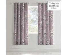 Catherine Lansfield Canterbury Ösenvorhang, Heather, Eyelet Curtains-66x72 In, 2