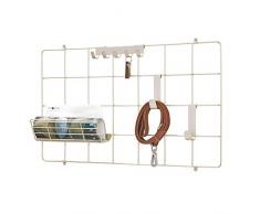 iDesign Wandgitter für modulares System, kompakter Wandorganizer aus Metall zum Kombinieren mit Haken, Körben und anderen Accessoires, Gitter Pinnwand, mattsilberfarben