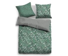 TOM TAILOR 0049869 Linon Bettwäsche Garnitur mit Kopfkissenbezug (Baumwolle) 1x 155x220 cm + 1x 80x80 cm, minz