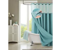 Dainty Home cscdlbl Waffel Vorhang für die Dusche Komplett Dusche Vorhang, Blau