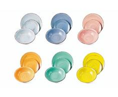 VILLA DESTE HOME Geschirr 18er Set Cascina Mehrfarbig